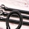 Mini Skater 6.89 inch Black Fishing Lanyards Retractable Spiral Spring Lanyard Boating Rope Safety Wire Coiled Tether with Buckle for Pliers Grippers Fish Tackle Tools (20) view 3