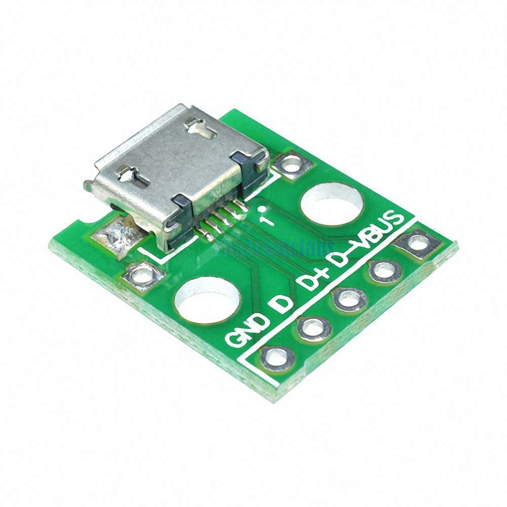 10Pcs/Lot Micro USB to DIP Adapter 5Pin 2.54mmDip Female Connector Micro USB Type PCB Pinboard Converter