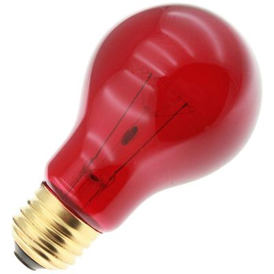 Specialty/Decorative 25A19/TR, 25 Watt, 130 Volt, A19, Medium Base, Transparent Red Light Bulb (12 Pack)