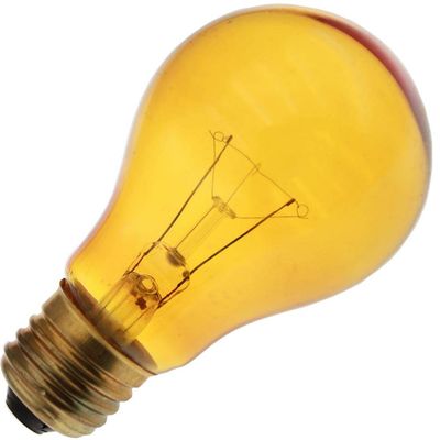 Specialty/Decorative 25A19/TY, 25 Watt, 130 Volt, A19, Medium Base, Transparent Yellow Light Bulb (12 Pack)