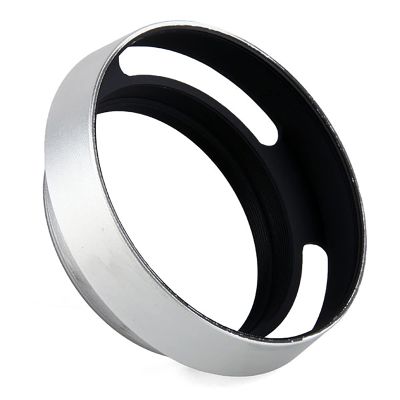 Lens Hood, 52MM Universal Aluminum Alloy Camera Lens Shade Replacement, Portable Hollow Bevel Design, Silver