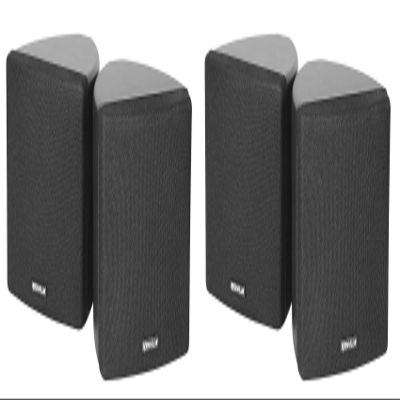 Rockville Cube 3.5 in 30-Watt RMS Home Theater Wall Speakers, Black, Swivel Brackets and Pivoting Mounts, Compact Surround Channels for Living Room or Media Spaces, 2-Piece