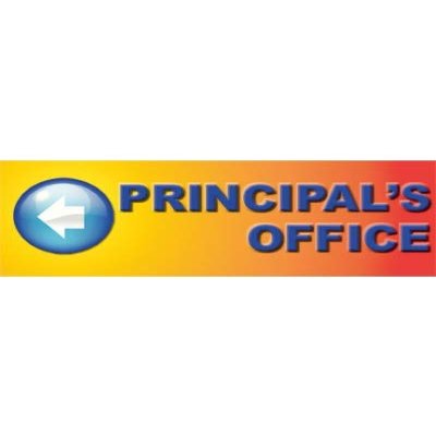 Principal Office (Directional Banner) Blended Background/Blue Lettering (Shown)