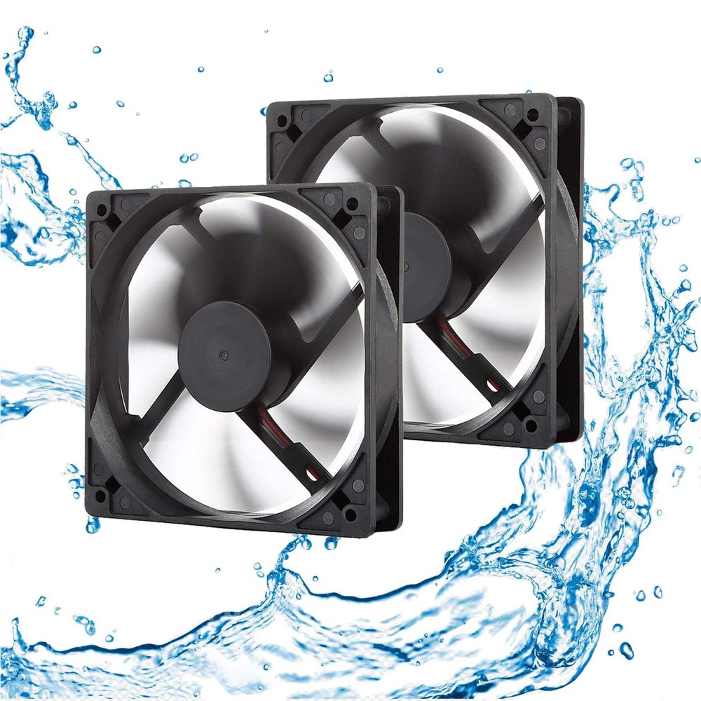 120mm 12V 2Wire 3Pin DC Fan 3000RPM High-Speed Moisture-Proof Cooling & Exhaust Fan for RV Refrigerator/Camper(2-Pack)