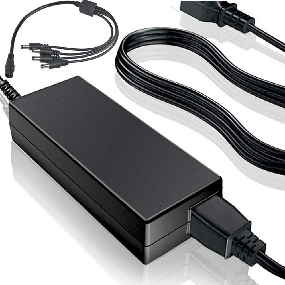SupplySource 12V 8A DC Power Supply 4 Port Adapter Splitter Cable for CCTV Security Camera