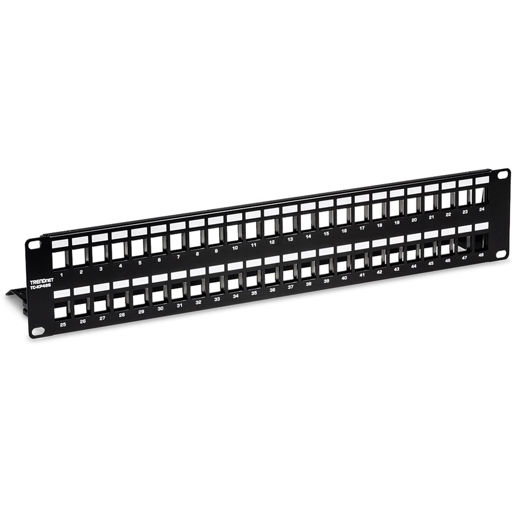 TRENDnet 48-Port Blank Keystone Shielded 2U HD Patch Panel, TC-KP48S