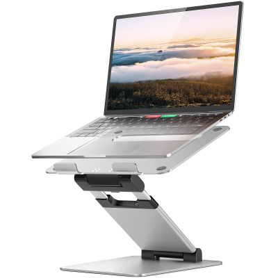Nulaxy Laptop Stand, Ergonomic Sit to Stand Laptop Holder Convertor, Adjustable Height from 2.1" to 13.8", Supports up to 22lbs, Compatible with MacBook, All Laptops Tablets 11-17" - Silver