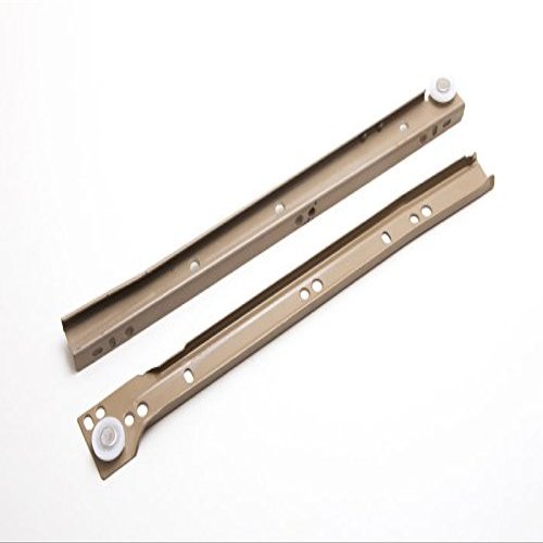 24 PAIRS OF METAL DRAWER RUNNER SET SELF CLOSING BOTTOM FIX BEIGE 300MM