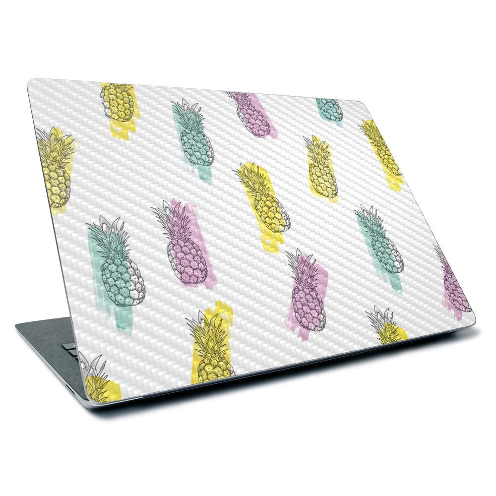 MightySkins Carbon Fiber Skin for Microsoft Surface Laptop 3 13.5" (2019) - Funky Pineapples,Textured Carbon Fiber Finish,Easy to Apply, Remove, and Change Styles,