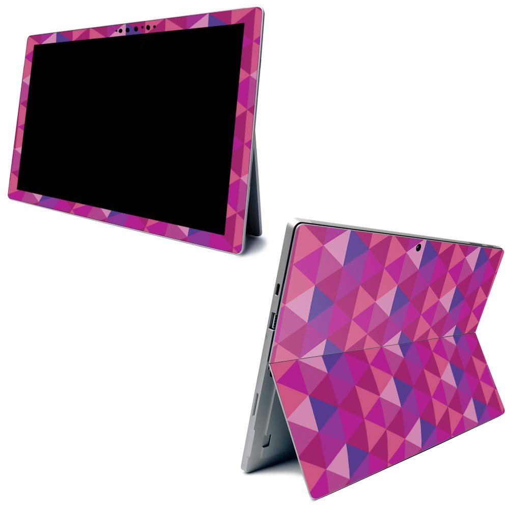 MightySkins Carbon Fiber Skin for Microsoft Surface Pro 7 - Pink Kaleidoscope | Textured Carbon Fiber Finish | Easy to Apply, Remove, and Change Styles | Made in The USA
