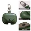 Genuine Leather Case Compatible with AirPods Pro Case 2nd/1st Gen (2023/2022/2019), VOMA Protective Cover for Apple AirPods Pro 2/Pro Wireless Charging Case with Keychain and Snap Lock Army Green view 3