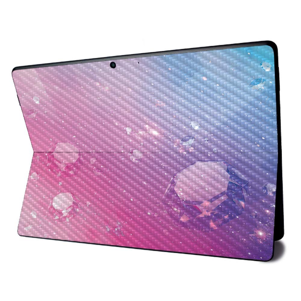 MightySkins Carbon Fiber Skin for Microsoft Surface Pro X - Pink Diamond | Textured Carbon Fiber Finish | Easy to Apply, Remove, and Change Styles | Made in The USA