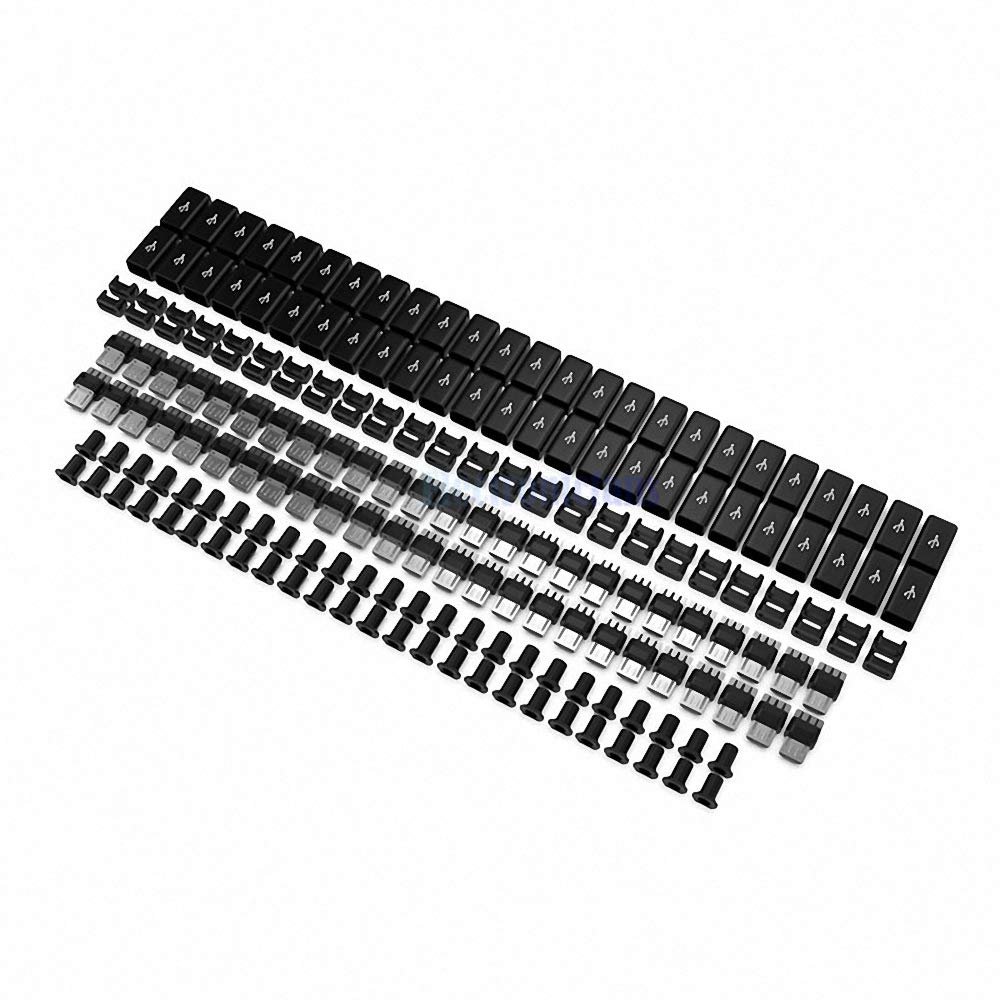 100Pcs/Lot Micro USB Male Plug Connectors Kit with Covers Black Color for DIY