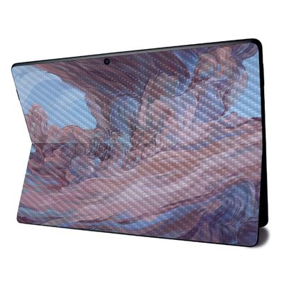 MightySkins Carbon Fiber Skin for Microsoft Surface Pro X - Monsoon | Textured Carbon Fiber Finish | Easy to Apply, Remove, and Change Styles | Made in The USA