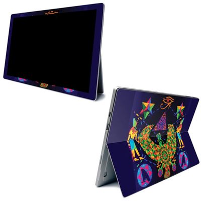 MightySkins Carbon Fiber Skin for Microsoft Surface Pro 7 - Egyptian Geometry | Textured Carbon Fiber Finish | Easy to Apply, Remove, and Change Styles | Made in The USA