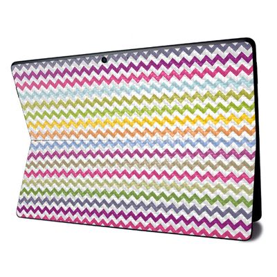 MightySkins Carbon Fiber Skin for Microsoft Surface Pro X - Rainbow Chevron | Textured Carbon Fiber Finish | Easy to Apply, Remove, and Change Styles | Made in The USA