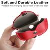 Genuine Leather Case Compatible with AirPods Pro Case 2nd/1st Gen (2023/2022/2019), VOMA Protective Cover for Apple AirPods Pro 2/Pro Wireless Charging Case with Keychain and Snap Lock Red view 4