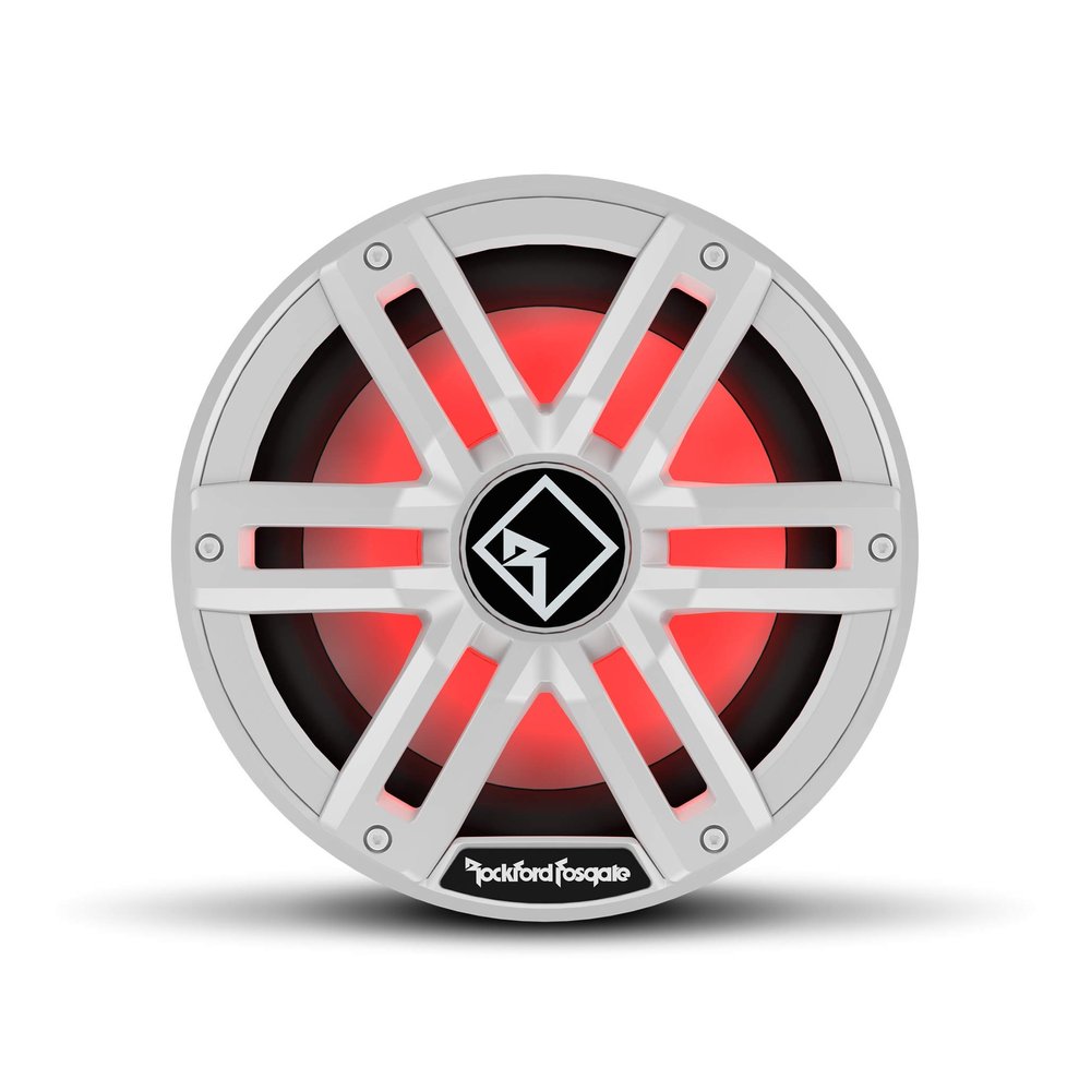 Rockford Fosgate M2D4-10I Color Optix 10" DVC 4-Ohm Infinite Baffle Multicolor LED Lighted Marine Subwoofer - White/Stainless