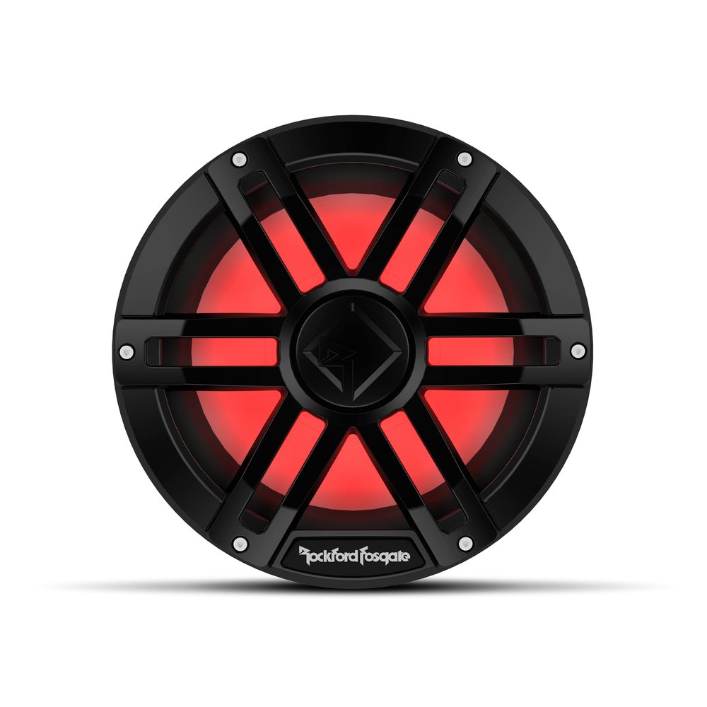 Rockford Fosgate M1D2-10B Color Optix 10" DVC 2-Ohm Multicolor LED Lighted Marine Subwoofer - Black