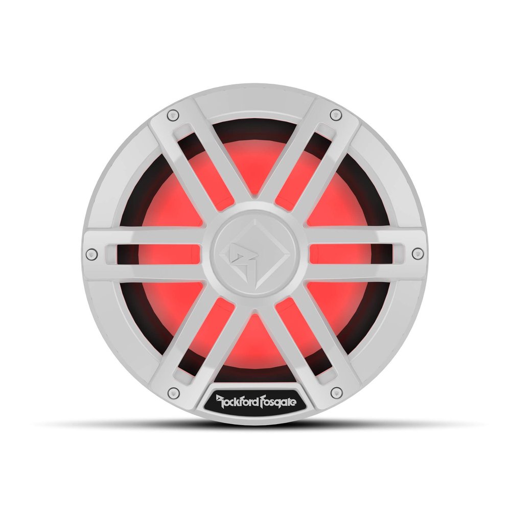 Rockford Fosgate M1D2-10 Color Optix 10" DVC 2-Ohm Multicolor LED Lighted Marine Subwoofer - White
