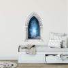 Castle Scape Blue Fantasy Forest Path Marble Window Wall Decal Medieval Removable Fabric Vinyl Wall Sticker Boys Room Decor 36 inch view 2