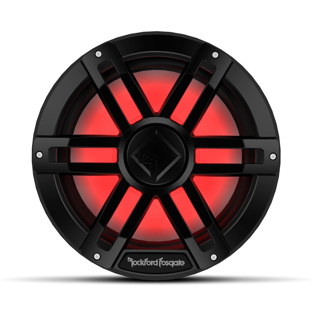 Rockford Fosgate M1D4-12B Color Optix 12" DVC 4-Ohm Multicolor LED Lighted Marine Subwoofer - Black