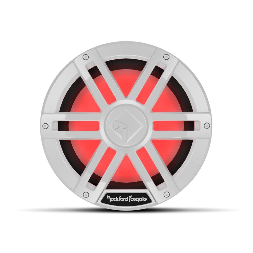 Rockford Fosgate M1D4-10 Color Optix 10" DVC 4-Ohm Multicolor LED Lighted Marine Subwoofer - White