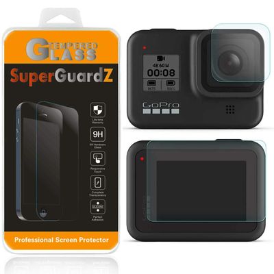 [2-Pack] for GoPro Hero8 Black Screen Protector Tempered Glass, SuperGuardZ, 9H, 0.3mm, Anti-Scratch, Anti-Bubble, Anti-Fingerprint [Lifetime Replacement]