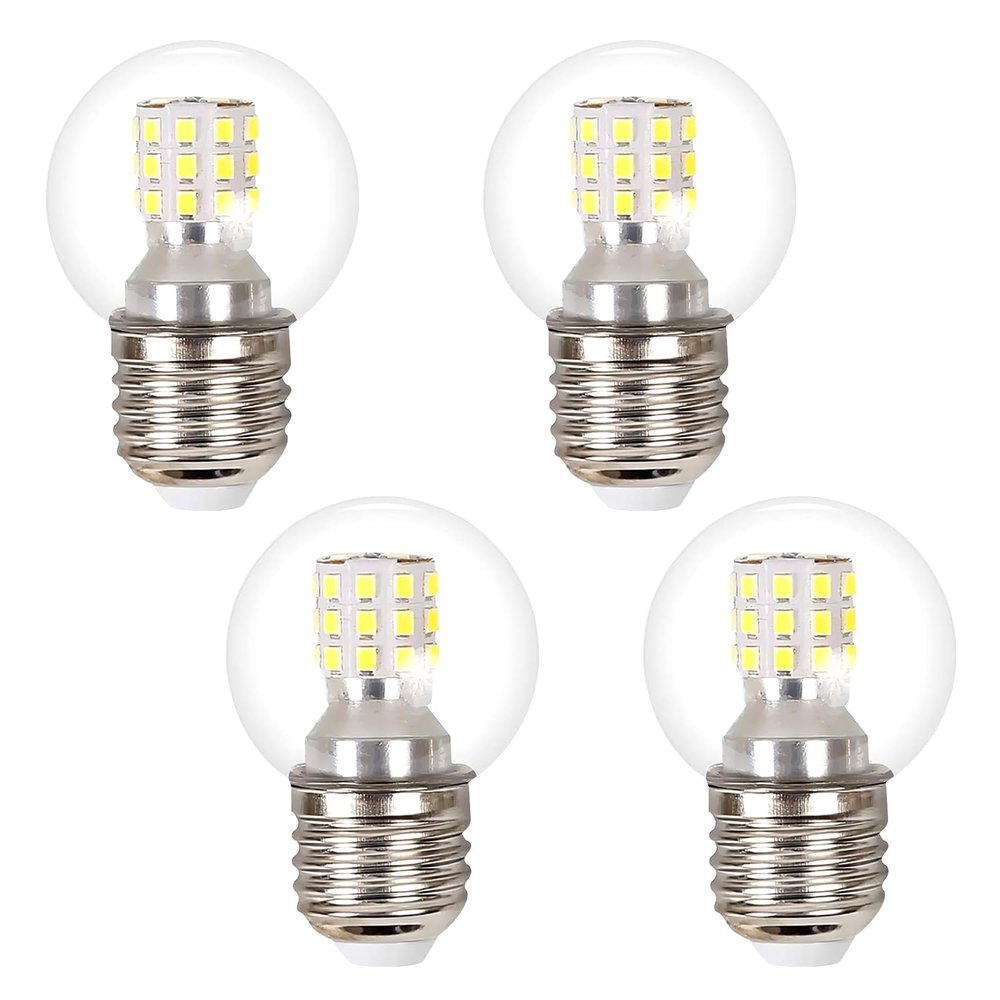 KCO Lighting 4-Pack G45 E26 LED Small Globe Bulbs, 7W A15 Vintage Chandelier Light Bulbs, 60 Watt Equivalent, 3000K Warm White, 550Lumens, Non-Dimmable, LED Clear Glass lamp for Home
