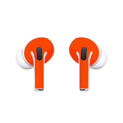 SopiGuard Sticker Skin for 2022 Apple AirPods Pro 1st and 2nd Gen Earbuds Vinyl Wrap (3M Neon Orange)