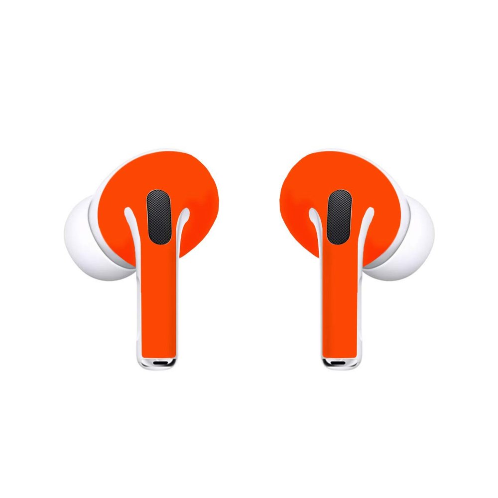 SopiGuard Sticker Skin for 2022 Apple AirPods Pro 1st and 2nd Gen Earbuds Vinyl Wrap (3M Neon Orange)