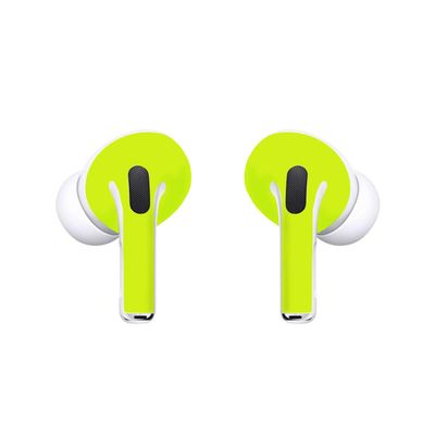 SopiGuard Sticker Skin for 2022 Apple AirPods Pro 1st and 2nd Gen Earbuds Vinyl Wrap (3M Neon Yellow)
