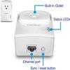 TRENDnet Powerline 500 AV Nano Adapter Kit with Built-In Outlet, With Power Outlet Pass-Through, Includes 2 x TPL-407E Adapters, TPL-407E2K (Renewed) view 3
