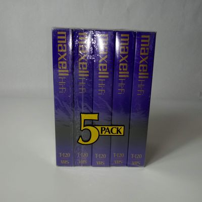 5 Pack Maxell Hi-Fi Professional Grade VHS Tapes