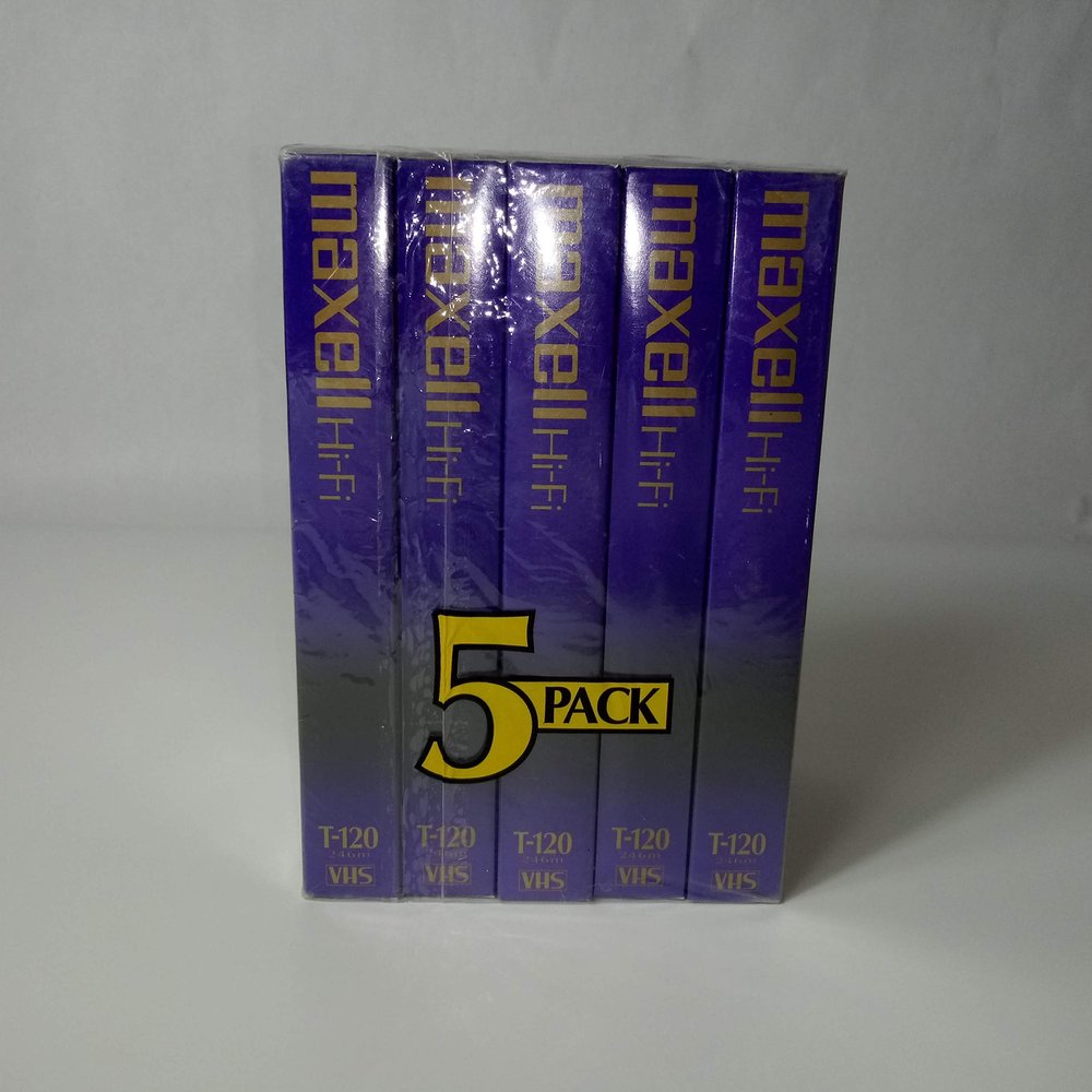 5 Pack Maxell Hi-Fi Professional Grade VHS Tapes