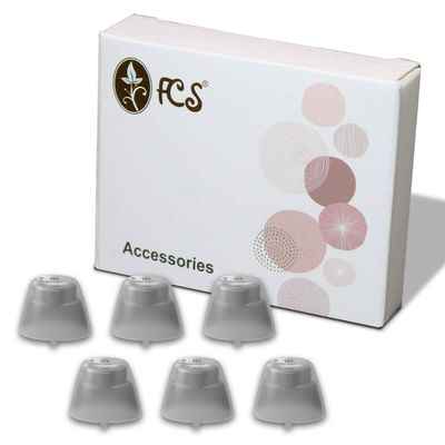 FCS Pack of 6 Click Sleeve for Rexton INOX Click-CIC/ITC. (Closed, Medium)