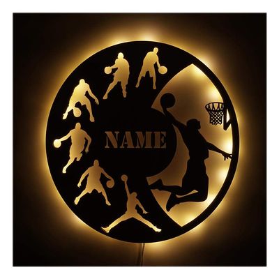 NEID Personalized Basketball Player Lamp Night Light Bedside Lamp - Basketball Room Decor Personalized with Name - for Any Sports Fan or Team