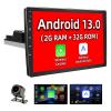 Binize Android 13 Car Stereo Head Unit 10 Inch Single Din with Wireless Carplay&Wireless Android Auto, 2+32G,GPS Navigation Receiver,Bluetooth,FM,Dual USB,Mirror Link,Support Backup Camera view 1