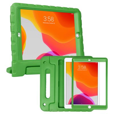 HDE Case for iPad 9th Generation 10.2 inch for Kids with Built-in Screen Protector Shockproof Cover with Handle Stand fits 2021 9th Gen, 2020 8th, 2019 7th Models Green