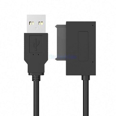 1Pcs USB 2.0 to 7+6 13Pin Slimline SATA Laptop CD/DVD ROM Optical Adapter Cable