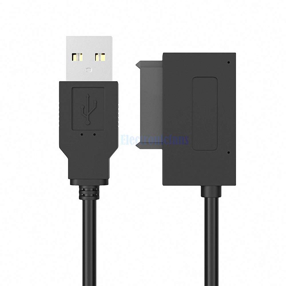 1Pcs USB 2.0 to 7+6 13Pin Slimline SATA Laptop CD/DVD ROM Optical Adapter Cable