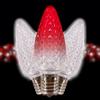 C9 Christmas Lights LED Bulb (Pack of 25) Color Changing Blinking Red & Cool White Replacement Christmas Light Bulbs Retrofit Faceted Candle Shape Commercial Grade E17 Socket Roof Lights Bulbs view 1