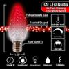 C9 Christmas Lights LED Bulb (Pack of 25) Color Changing Blinking Red & Cool White Replacement Christmas Light Bulbs Retrofit Faceted Candle Shape Commercial Grade E17 Socket Roof Lights Bulbs view 2
