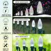 C9 Christmas Lights LED Bulb (Pack of 25) Color Changing Blinking Red & Cool White Replacement Christmas Light Bulbs Retrofit Faceted Candle Shape Commercial Grade E17 Socket Roof Lights Bulbs view 3