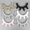 2pcs Sleepy Eyes Wall Decor Nordic Style Cute Wooden 3D Eyelash Wall Stickers Vinyl Decal Kids Nursery Baby Room Bedroom Wall Art, Gift for Baby Shower Christmas, Holiday Room Decoration (Gold) view 2