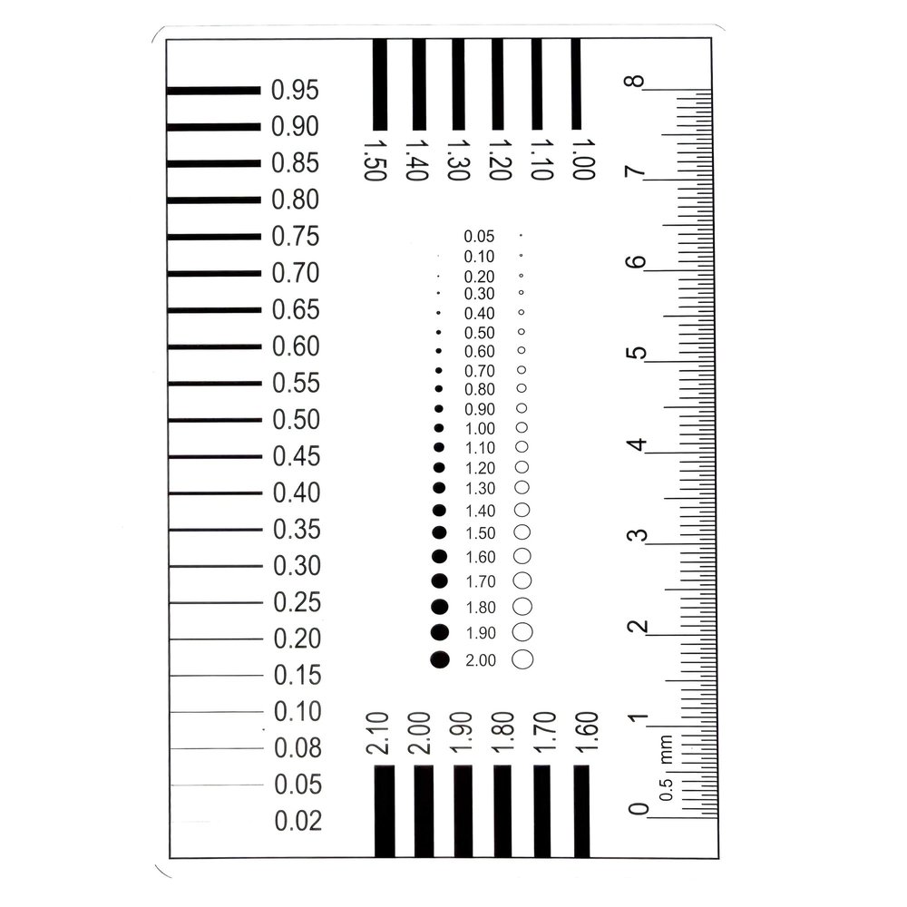 High-Precision Polyester Size Estimation Chart SEC Scratch Measure Defect Compare Stain Test Film Dot Gauge Spot Meter (2120)