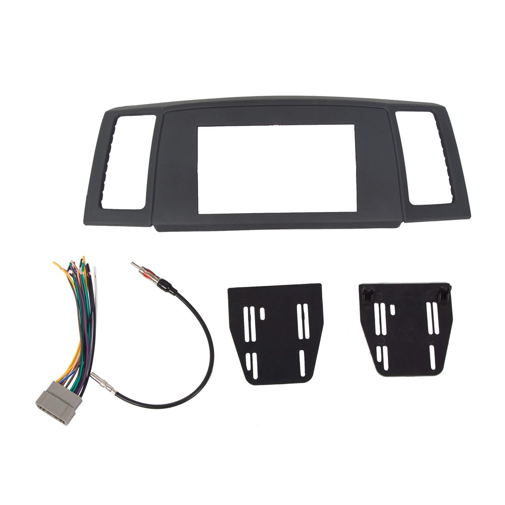 7BLACKSMITHS Double Din Radio Dash Compatible with 2005-2007 Jeep Grand Cherokee Dash Install Radio Kit Navigation Radio Bezel with Wiring Harness Antenna Adapter