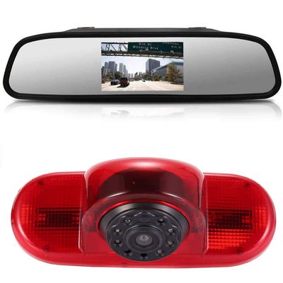 "12mm Rear View Camera+4.3" Car Rear View Mirror" brake Light Car Roof Rear View Camera Replacement Opel Vivaro Surf Concept/Life/Combo/Vauxhall/Renault Trafic/Fiat Talento/Primastar Van