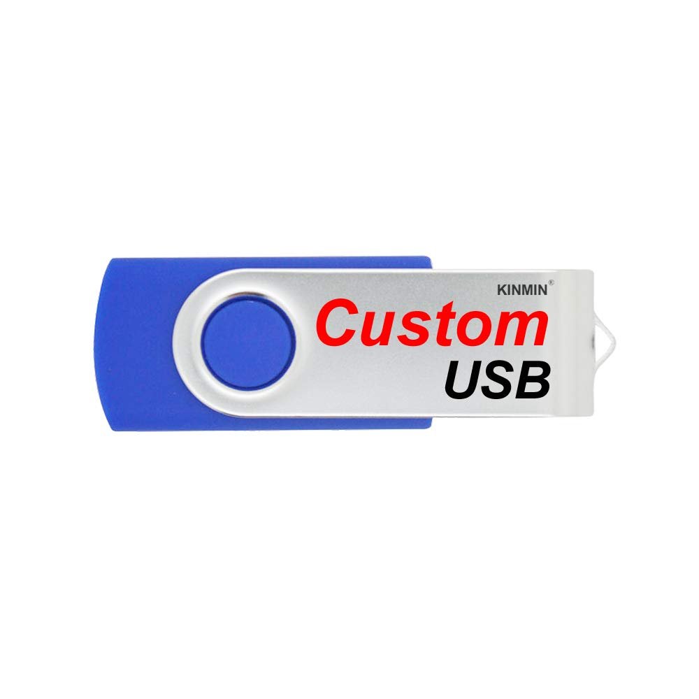 KINMIN Custom USB Flash Drives - Pack of 50 Customizable USB Stick 8GB with Logo Print, Personalized USB Memory, Promotional Favors for Branding