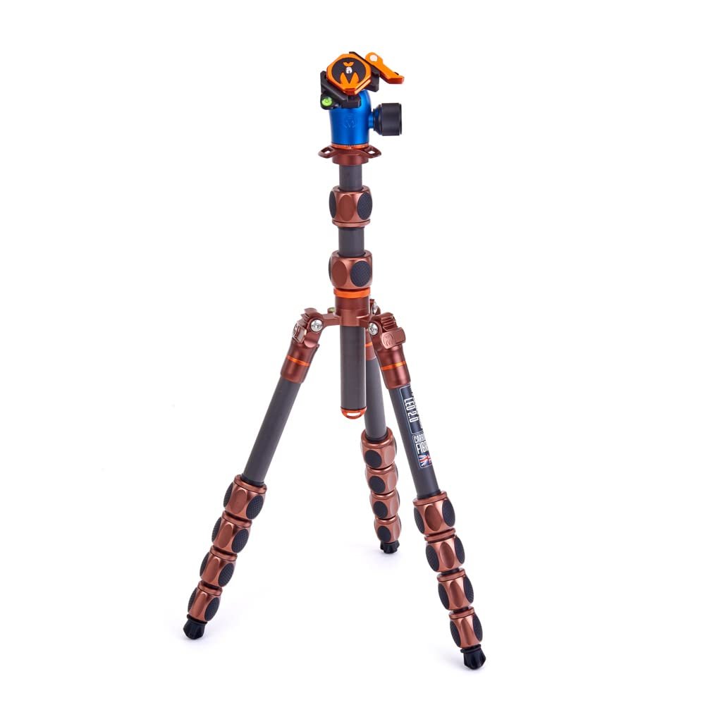 3 Legged Thing Leo 2.0 Carbon Fibre Tripod System & AirHed Pro Lever - Earth Bronze/Ocean Blue (LEOKIT2)